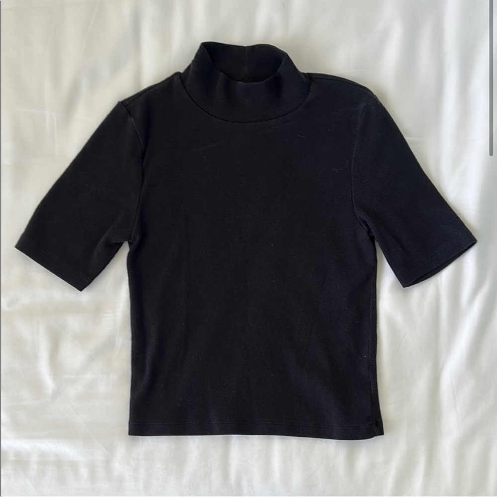 GAP Short Sleeve Turtleneck Shirt for Teen/Tween Girl Size 12 Black Basic